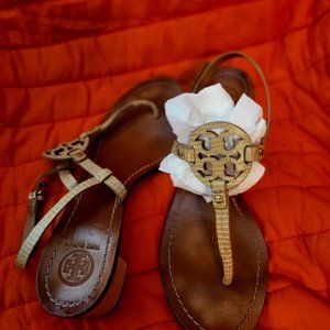 Tory Burch  snake skin sandals with heel